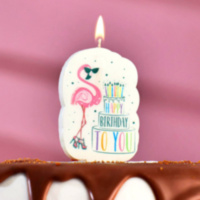 Свеча для торта "Гламурный фламинго"
