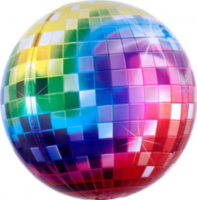 Шар Сфера 3D, Яркое диско, Разноцветный, Градиент