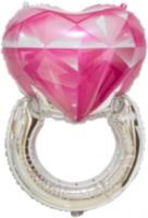 Сердце Кольцо с бриллиантом, Розовый