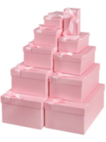 Коробка Атласный бант, Розовый, прямоугольник
